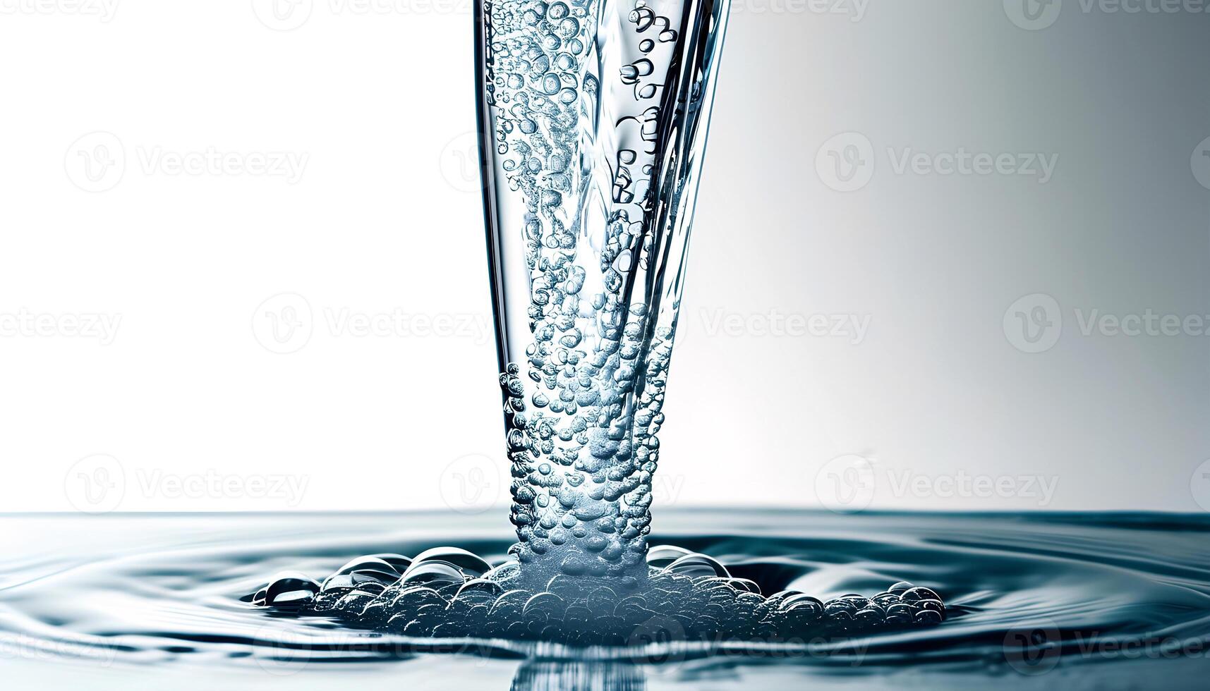 A stream of water is pouring out of a faucet photo