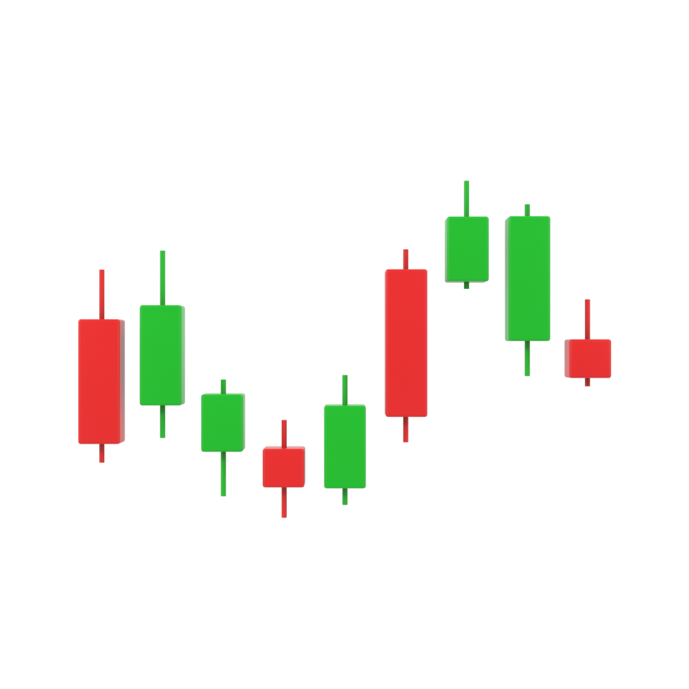 Candlestick Chart isolated on transparent background png