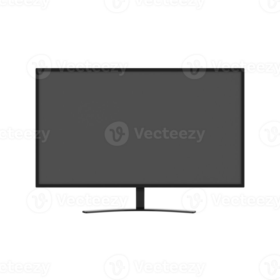 Black monitor isolated on transparent background png