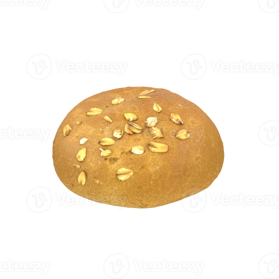 Round bun isolated on transparent background png