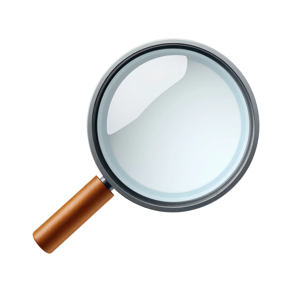 Classic Magnifying Glass with Wooden Handle for Investigation and Close Examination png