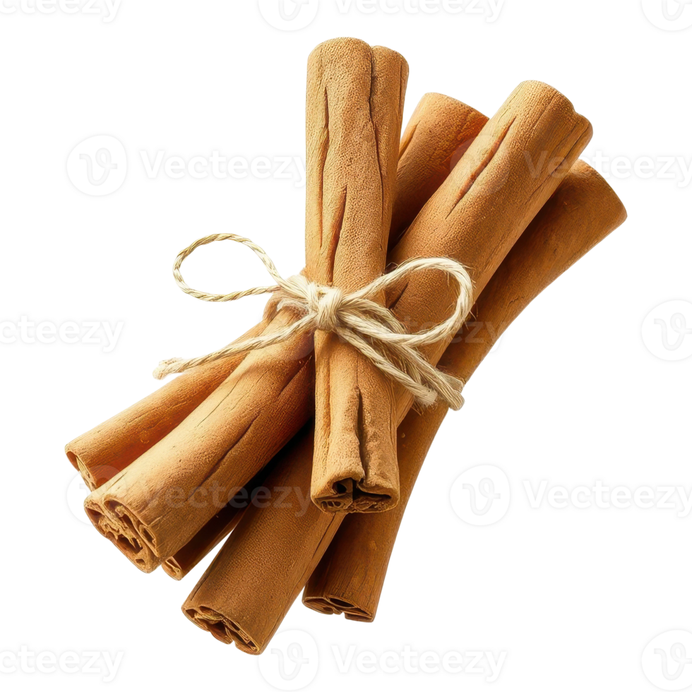 Rustic Cinnamon Sticks with Textured Surface for Herbal and Food Illustrations png