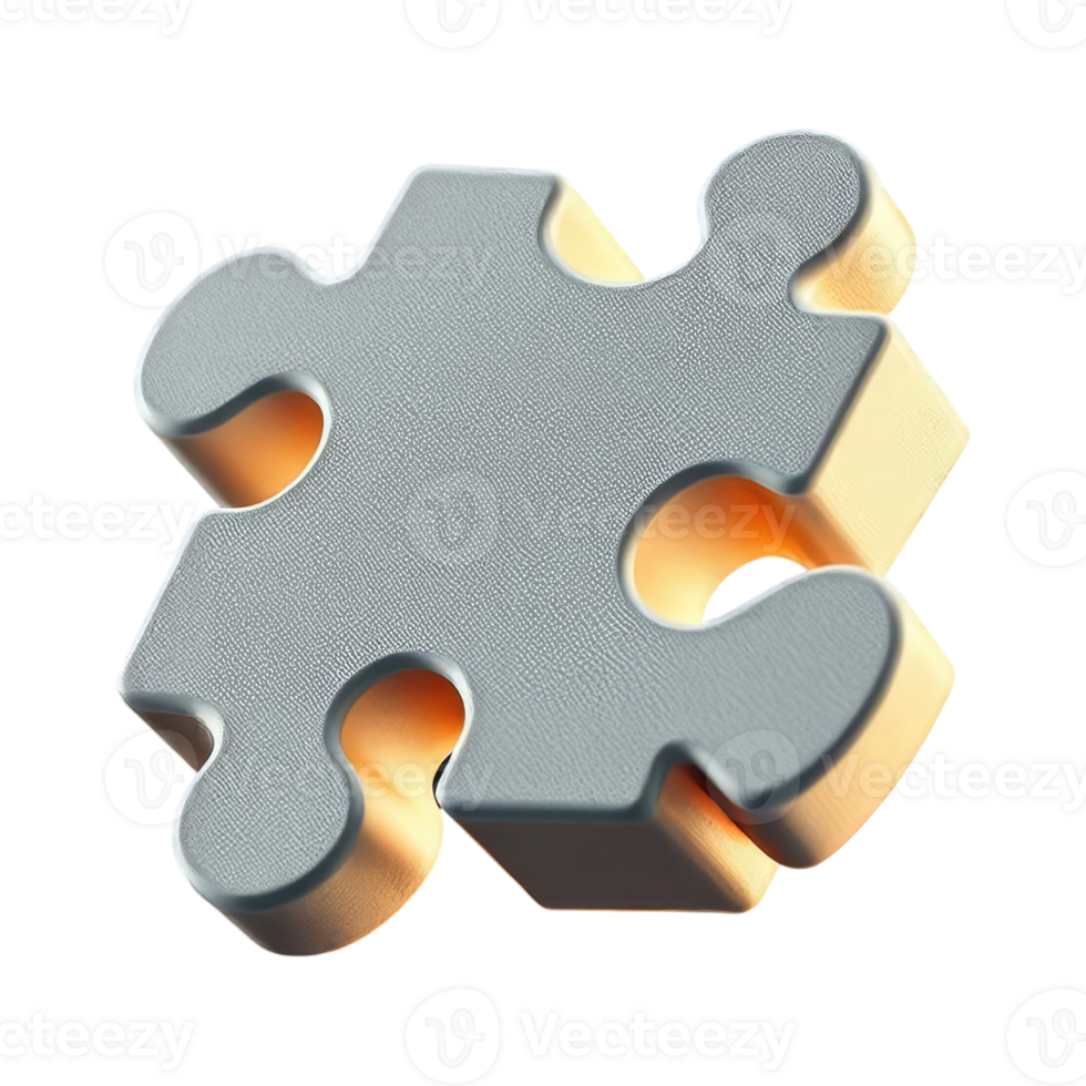Single Jigsaw Puzzle Piece with Textured Surface Ideal for Game and Strategy Concepts png
