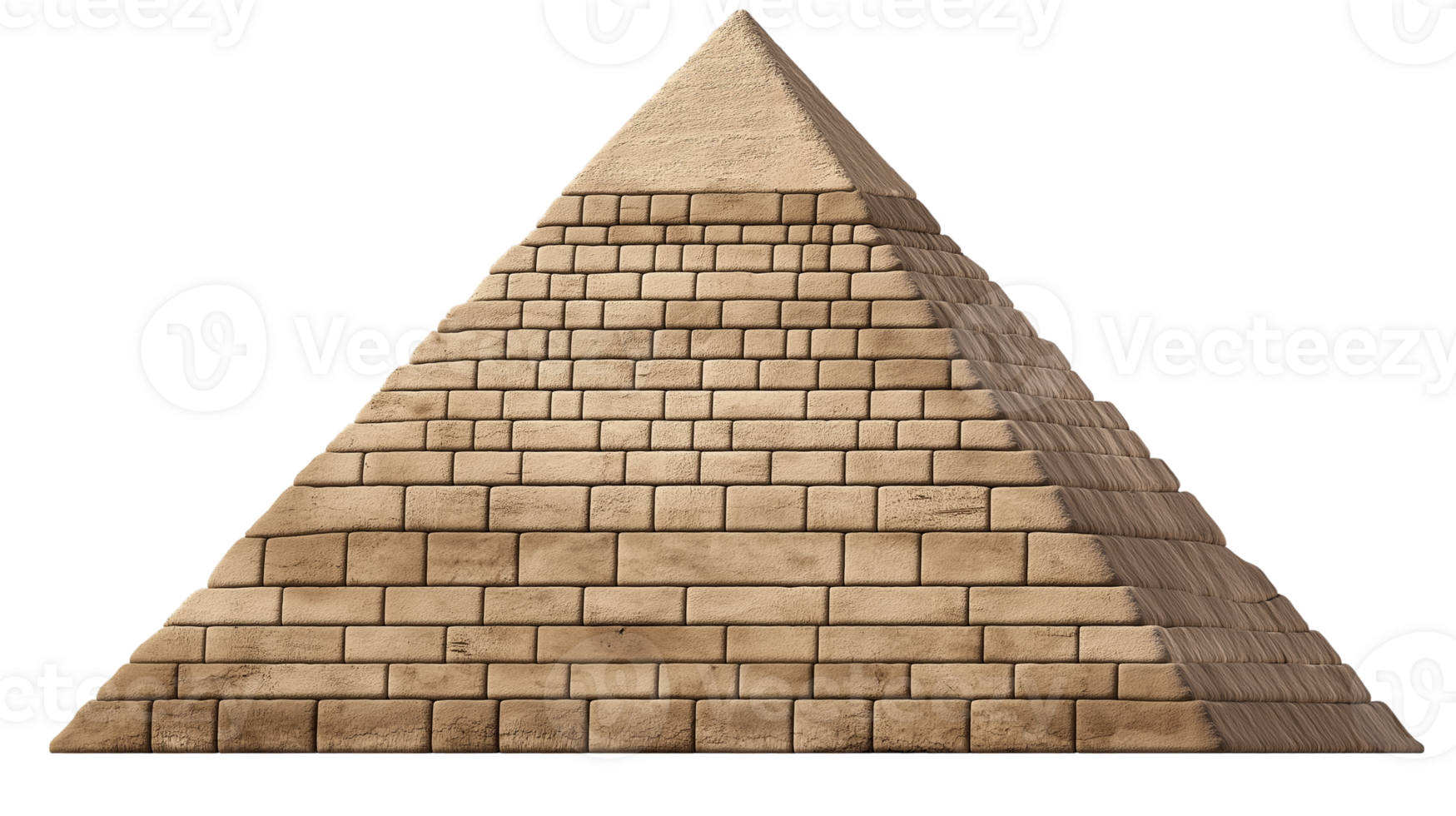 Historical Pyramid with Rich Textures. Isolated on Transparent Background png