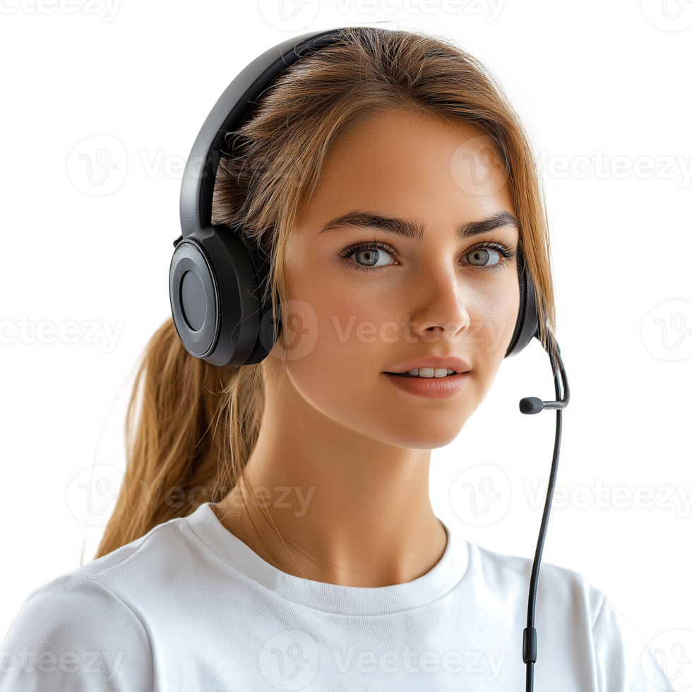 Customer Support Woman, Isolated on Transparent Background png