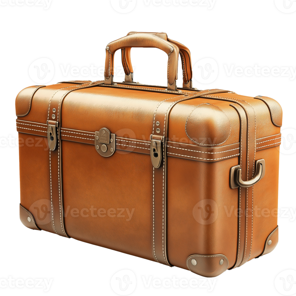 Retro-Style Travel Suitcase. Transparent Background png