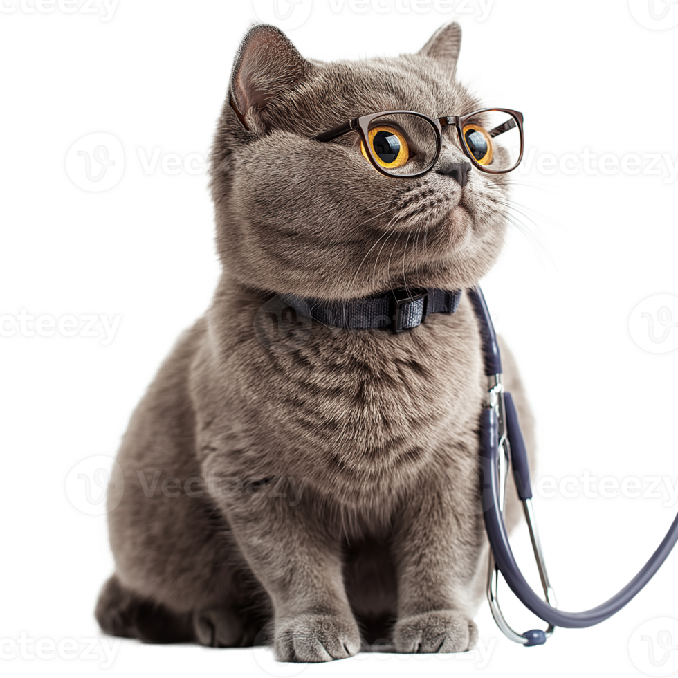 Funny Cat at Veterinary Check-up, Transparent Background png