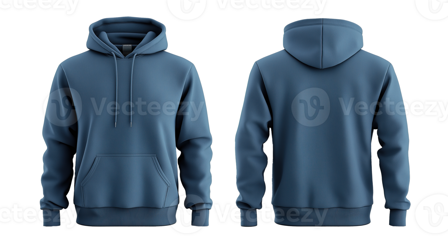 Blue Hoodie Mockup Template on Transparent Background png