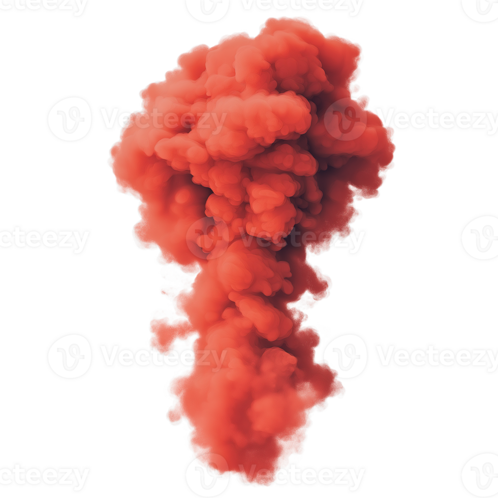 Red Smoke Cloud in Minimalist Design. Isolated on Transparent Background png