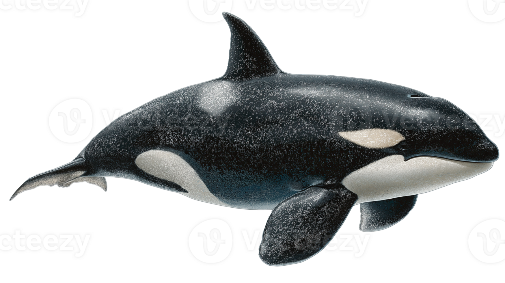 Orca Killer Whale Isolated on Transparent Background. Marine Animal Cutout png