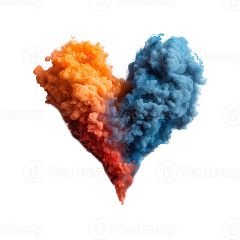 heart made of colorful Smoke isolated on transparent background png