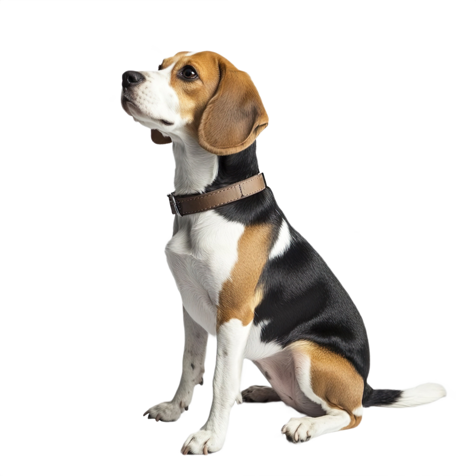A cute sitting beagle dog isolated on transparent background png