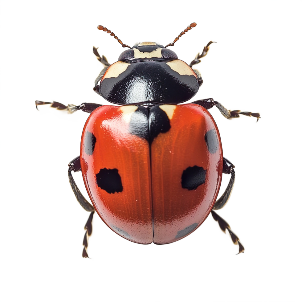 A close up of a ladybug isolated on transparent background png
