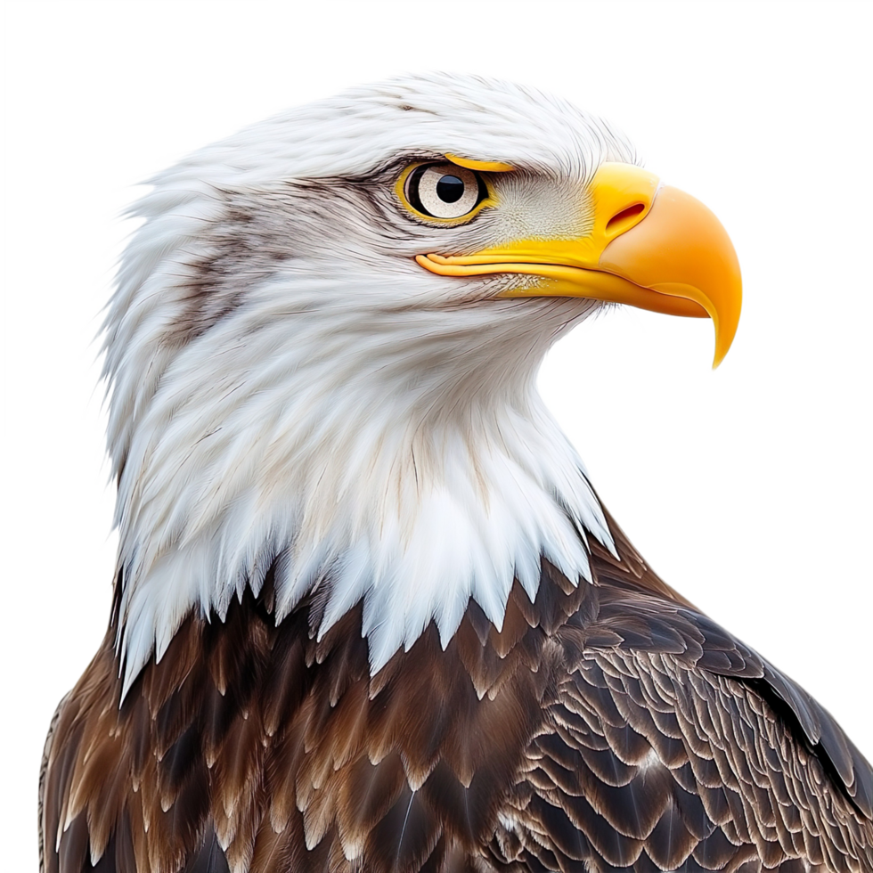 American bald eagle isolated on a transparent background png