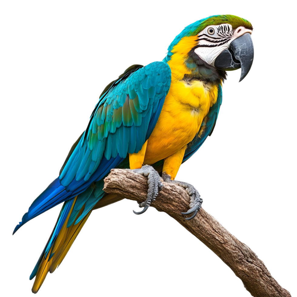 Blue winged macaw isolated on transparent background png