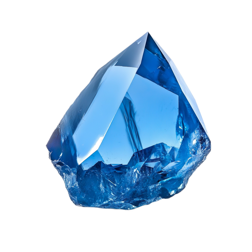 blue crystal gemstone isolated on transparent background png