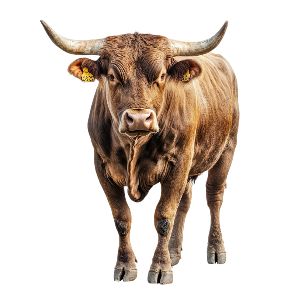 A Robust Bull isolated on transparent background png