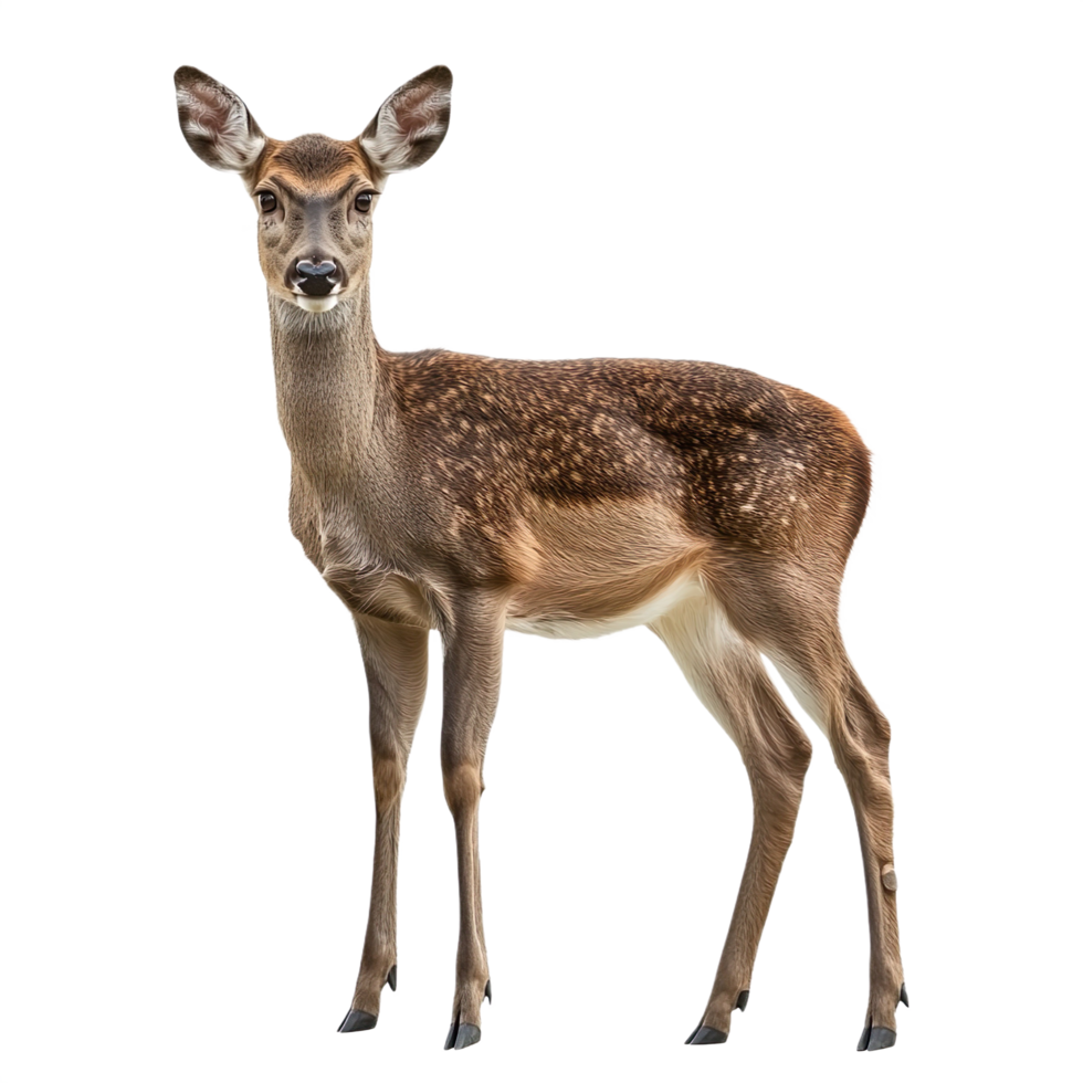 Dark Doe Standing isolated on transparent background png