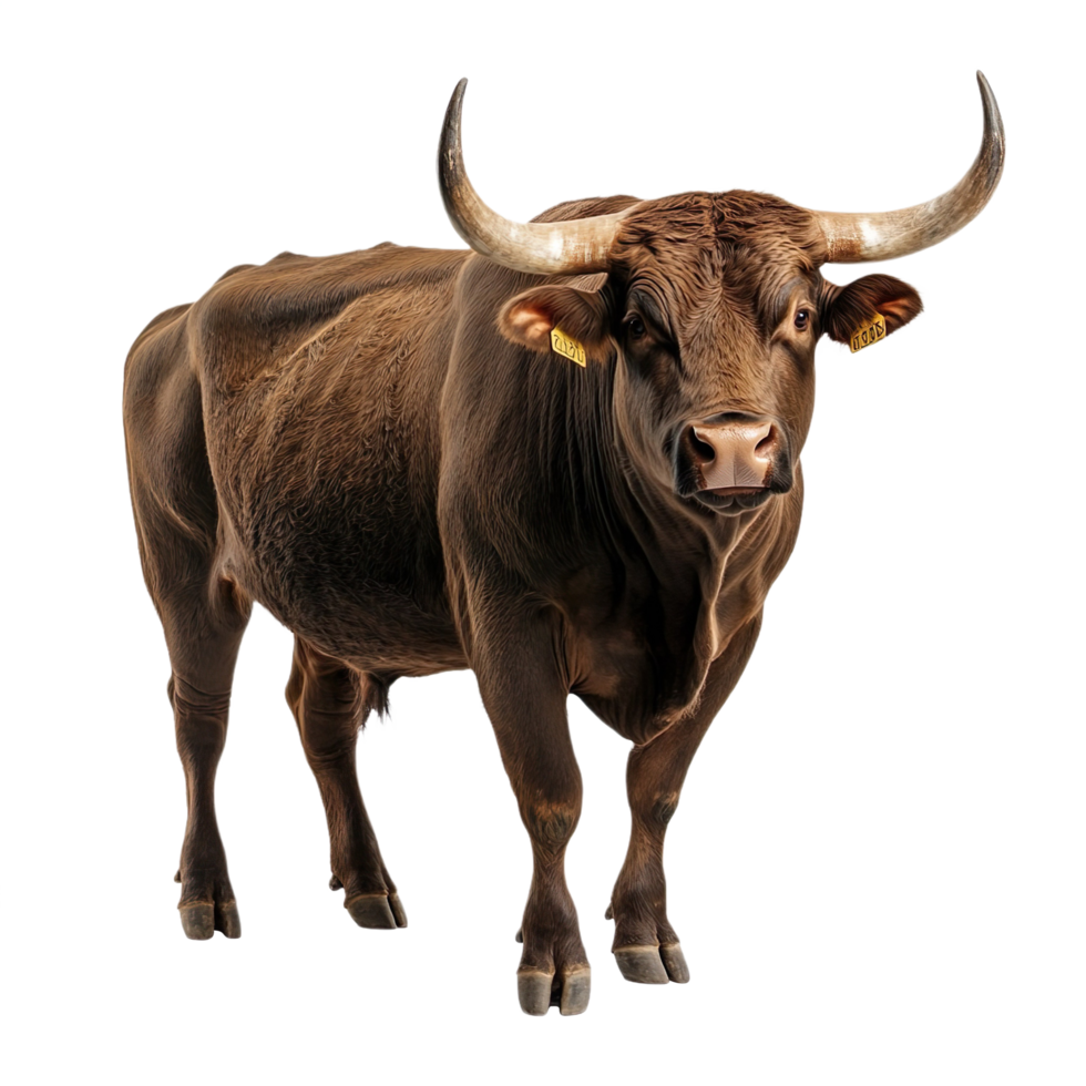 A Robust Bull isolated on a transparent background png