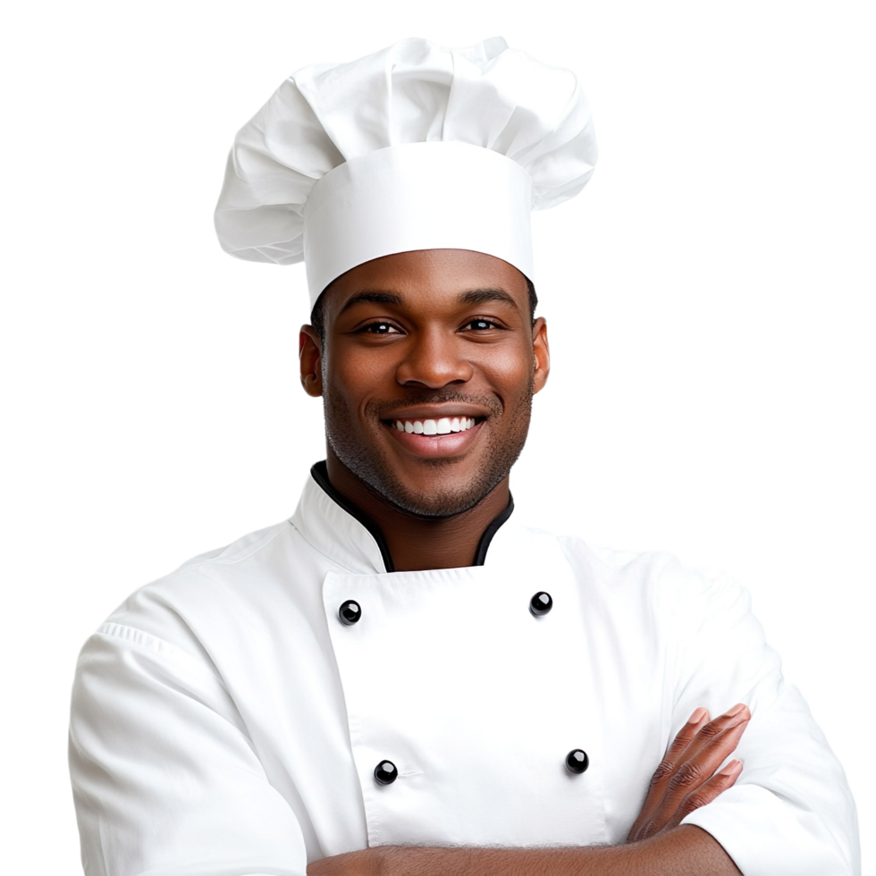 Chef smiling isolated on transparent background png
