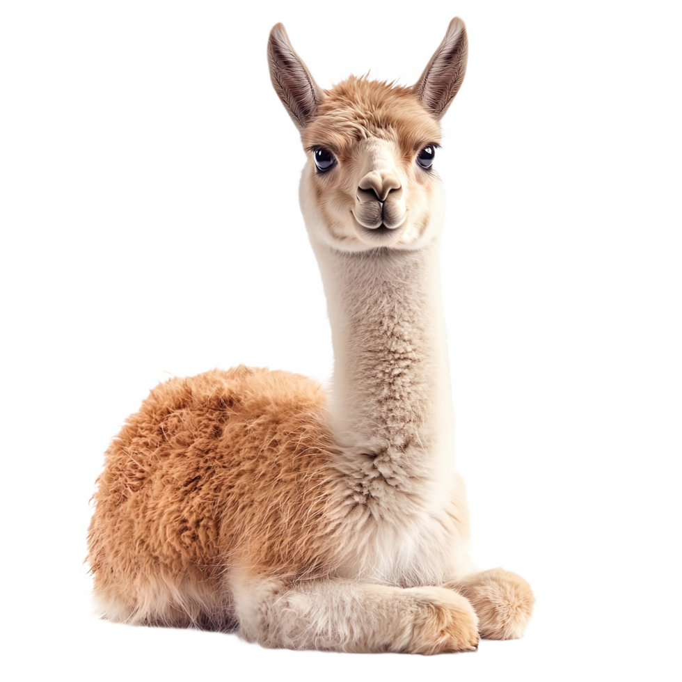 Cute Baby Llama isolated on transparent background png