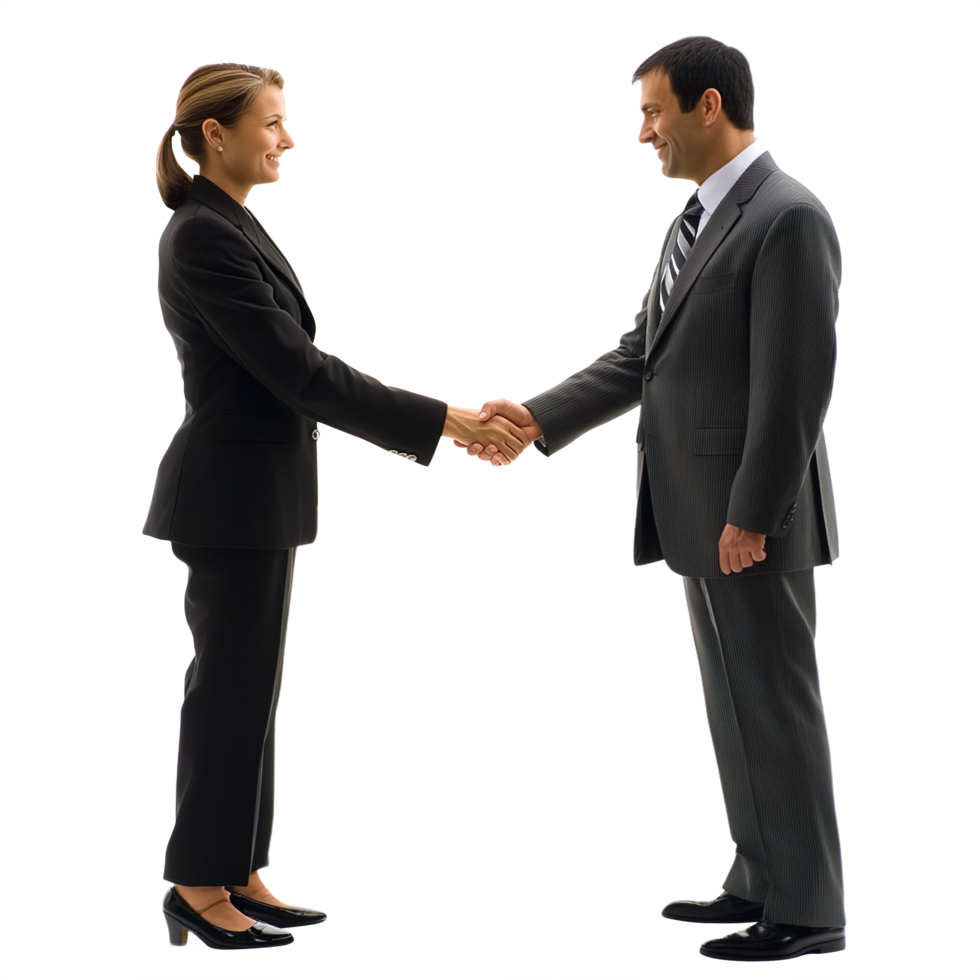 Business people shaking hands isolated on transparent background png