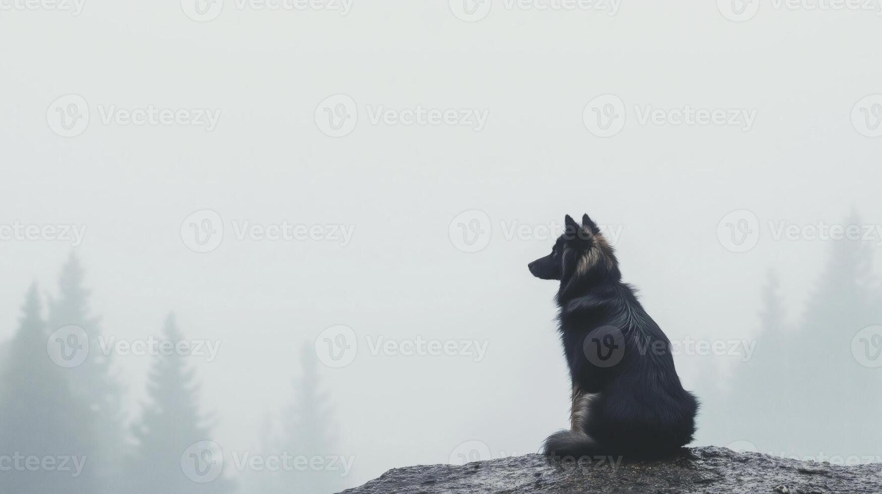Lone Dog in the Mist photo