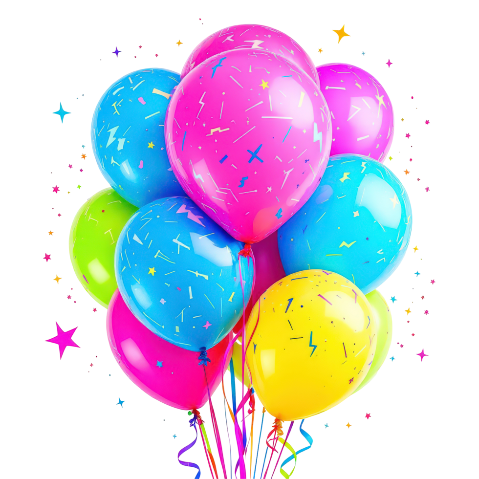 Colorful Bunch of Balloons For Party Celebrations and Decoration png