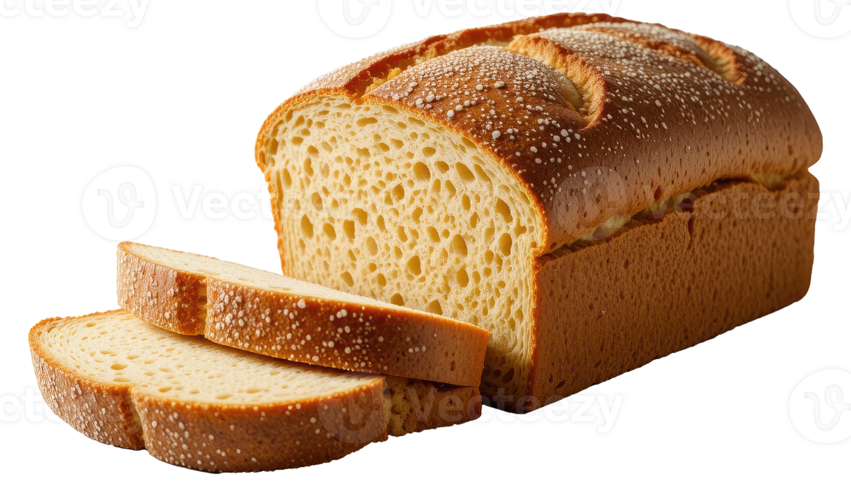 Whole and Sliced Sesame Seed Bread for Bakery Use png