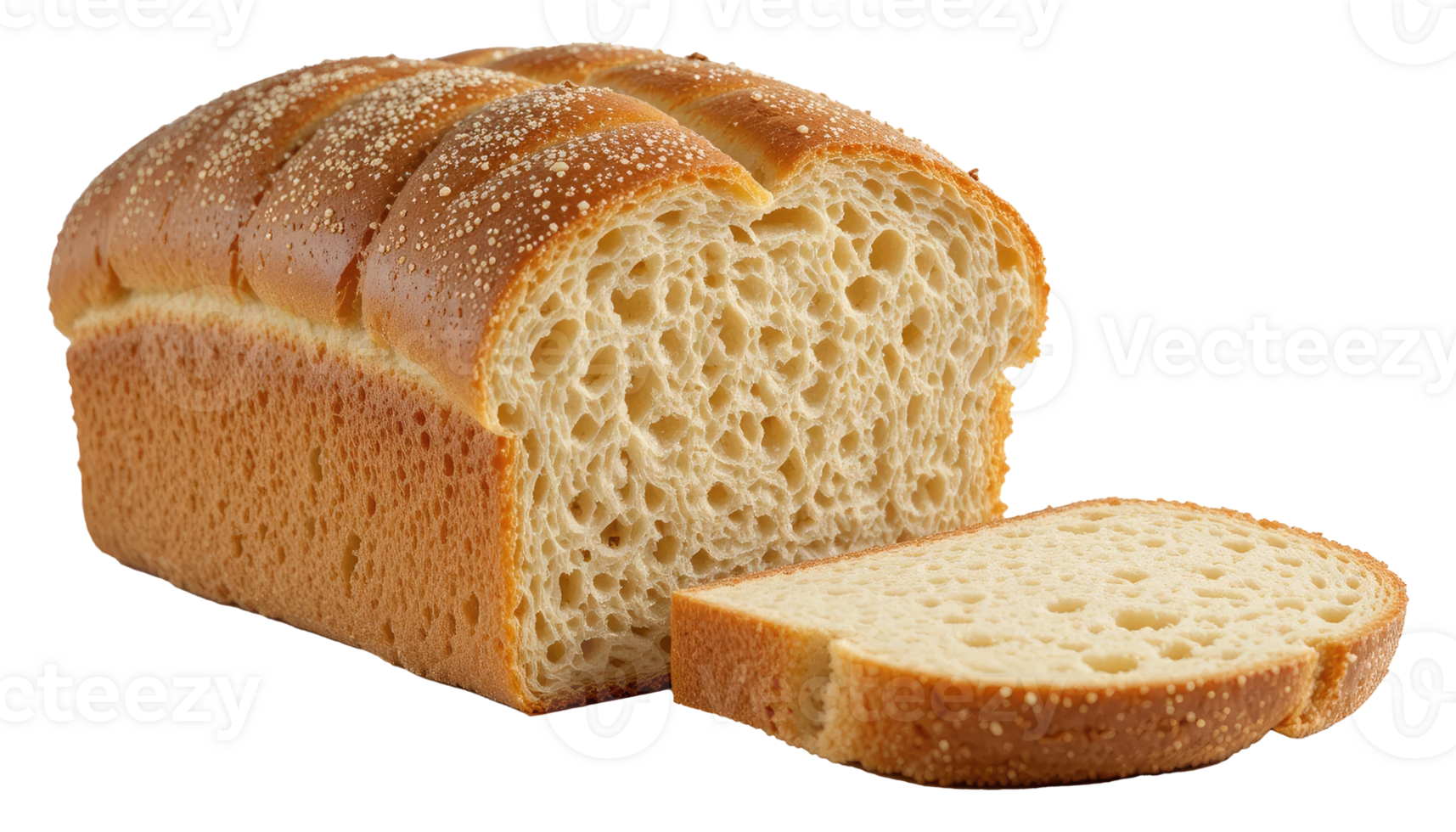 Crispy Baked Bread with Sesame Crust Cut Out png