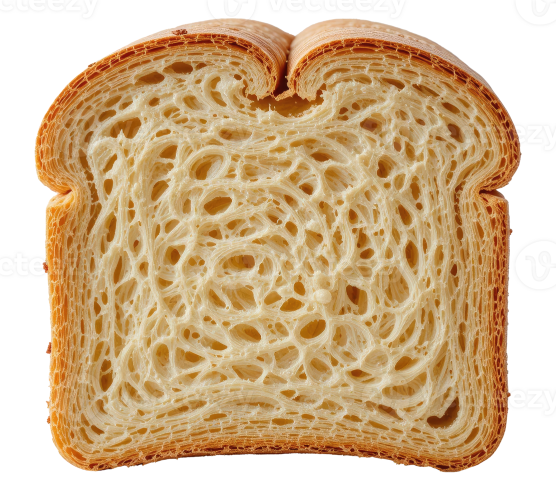 White Bread Slice with Golden Crust Isolated png