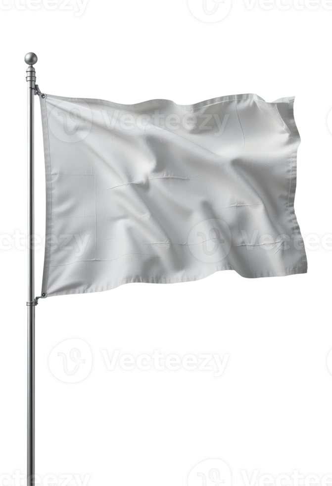 Empty White Banner on Pole Cut Out png