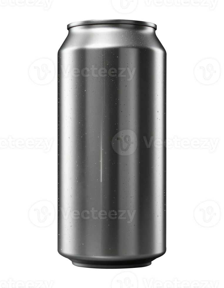 Silver Soft Drink Can with Water Drops, 3D Product Design Template. png