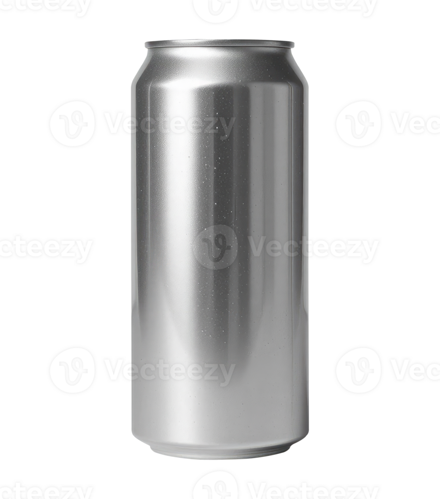 Isolated Silver Beverage Can Design, Blank Packaging Template. png