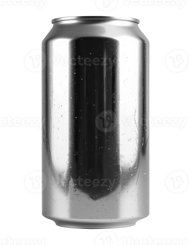 Empty Cold Drink Can with Water Droplets, 3D Aluminum Mockup. png
