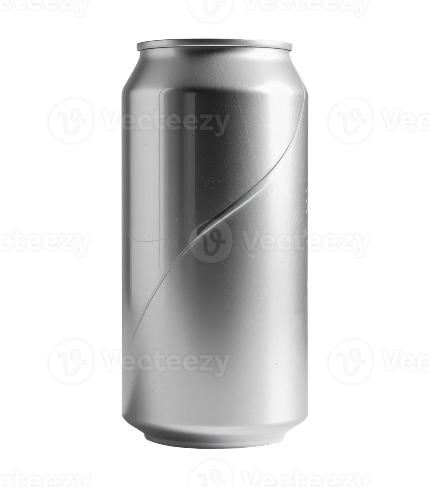 Blank Aluminum Soda Can Mockup, Realistic 3D Beverage Can on Transparent Background. png