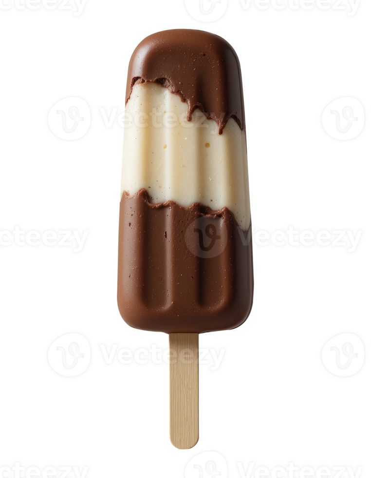 Realistic Chocolate Ice Cream Popsicle Isolated for Design Projects png