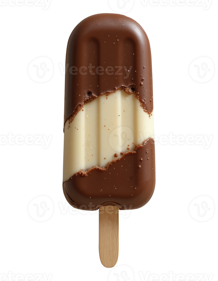 Classic Chocolate Coated Ice Cream Bar for Food Design png