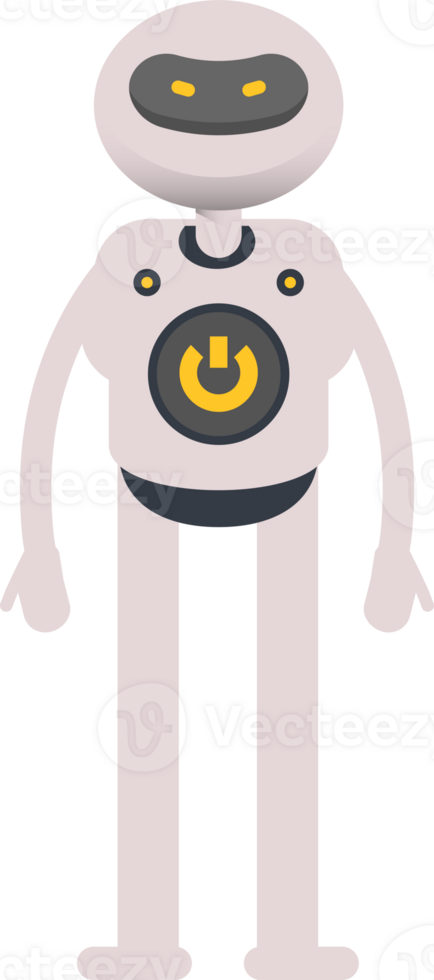 White Robot Character Standing png