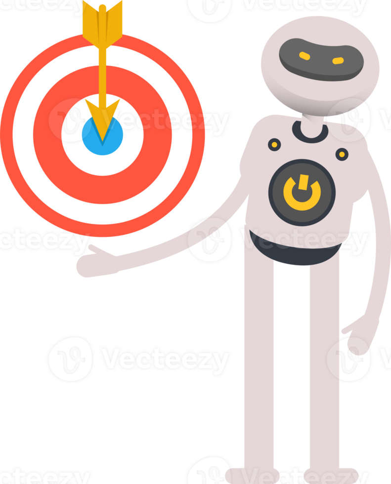 White Robot Character Holding Dart png