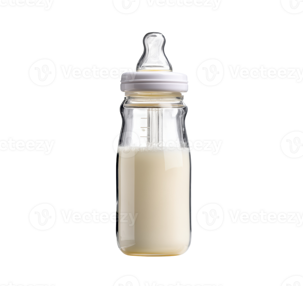 Bottle with milk for feeding infants and toddlers at home png