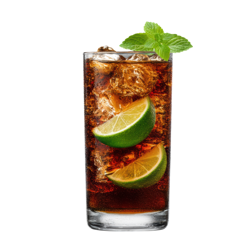 Refreshing beverage with lime and mint for summer enjoyment png