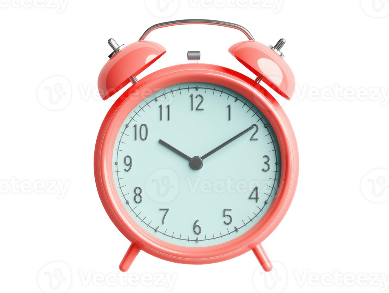 Bright retro alarm clock with pastel color design for modern decor png