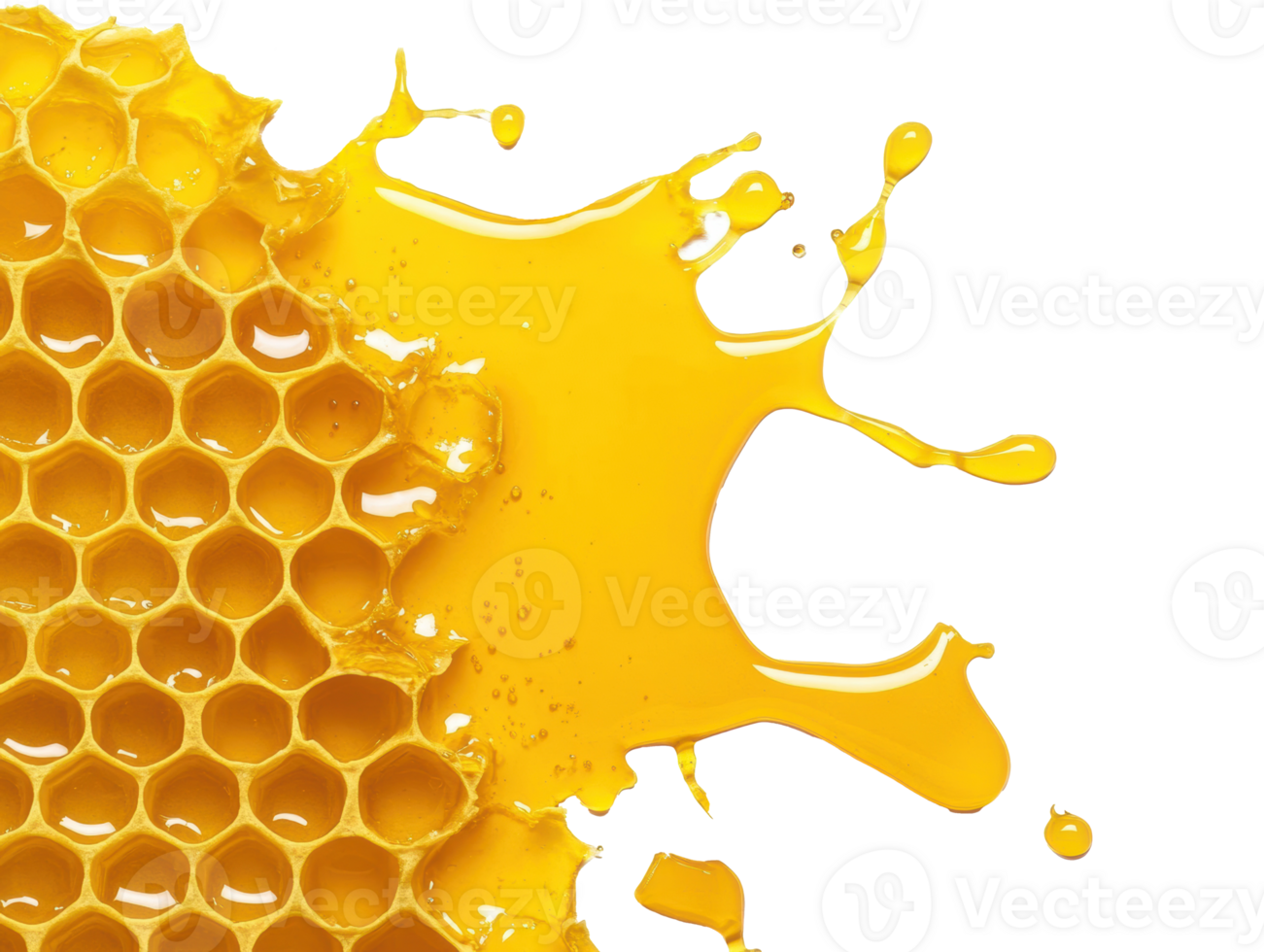 Honeycomb with dripping honey showcasing natural sweetness png