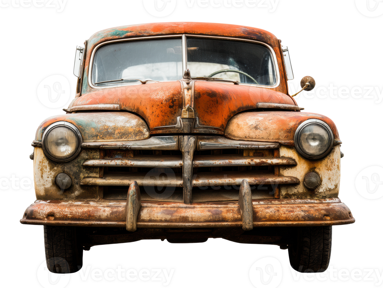 Vintage truck in rusty condition ideal for retro design projects png