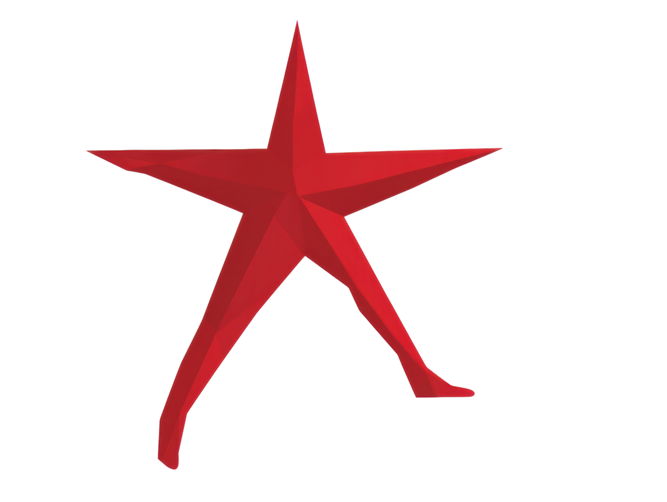 Red star symbol representing strength and unity for design use png