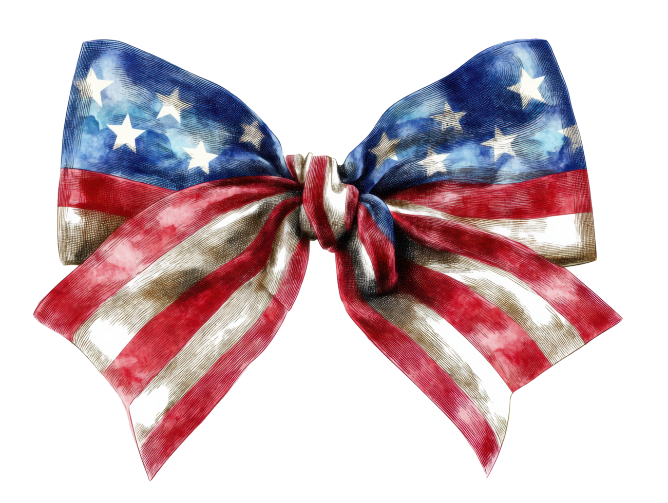 Decorative bow with American flag colors for patriotic celebrations png