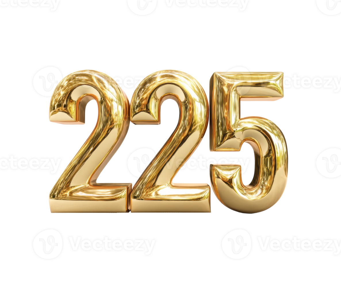 Elegant gold number display for celebration decoration png