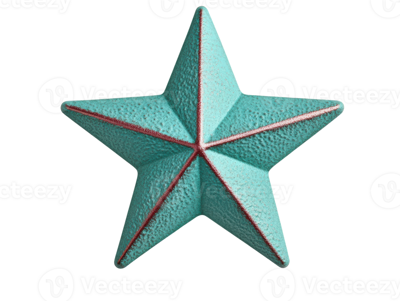 Turquoise star design with red accents for home decor png