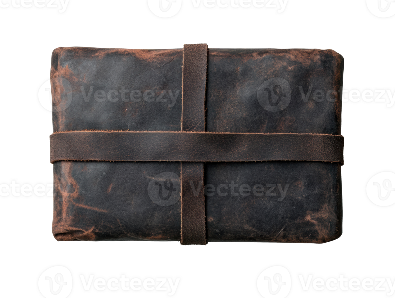 Leather bound journal with strap for creative writing and journaling png